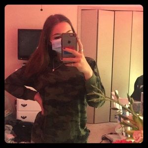 Green n Black Camo Long Sleeve Shirt